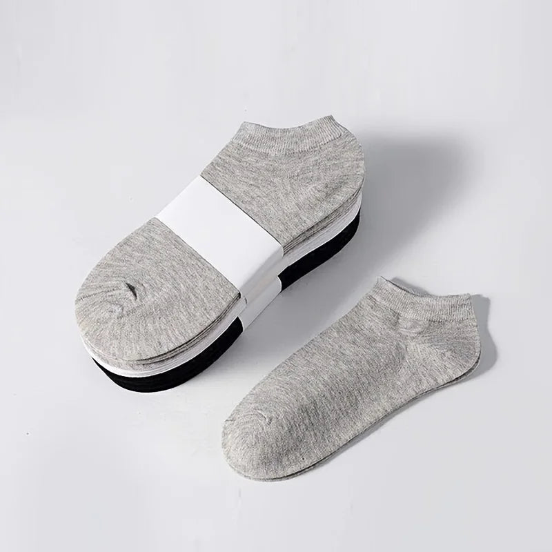 3/5/10PC Unisex Casual Plain Color Boat Socks Thin Breathable Comfy Anti Odor Sweat-absorbing Low Cut Ankle Socks For Men Women